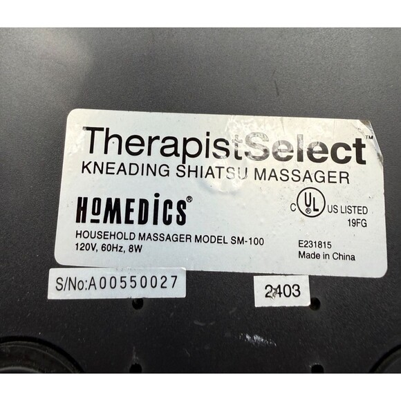 Homedics Therapist Select Kneading Shiatsu Massager SM-100 - Tested - Picture 9 of 9